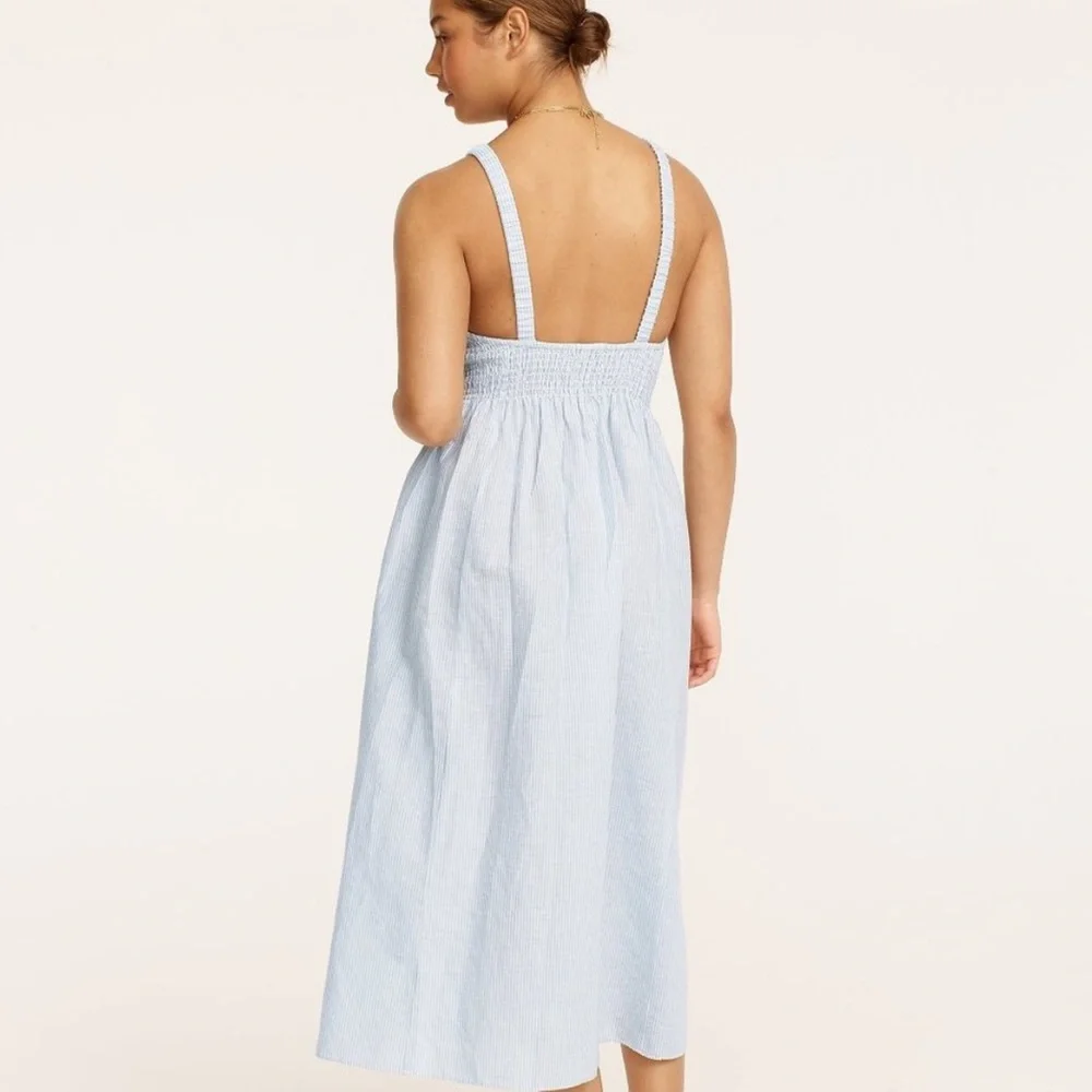 J. Crew Light Blue Smocked Midi Sundress